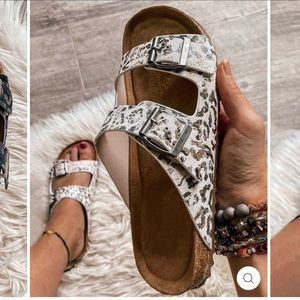 Leopard Print Melarey Aries Slip On Sandals